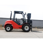2.5 - 3 Ton Red Small Rough Terrain Forklift , Steel 4 Wheel Drive Forklift